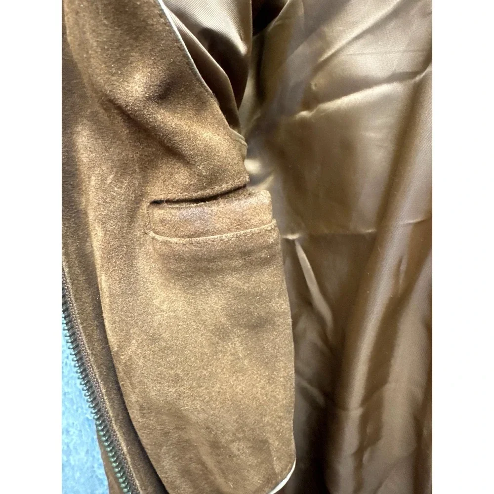 Vintage Banana Republic Genuine Suede Leather Full-Zip Jacket Brown Mens Size L